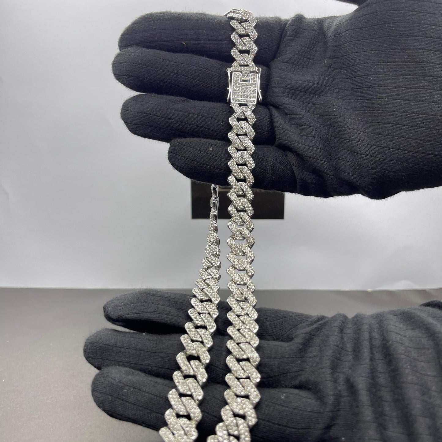 13mm Silver Iced Out Miami Cuban Neck Chain