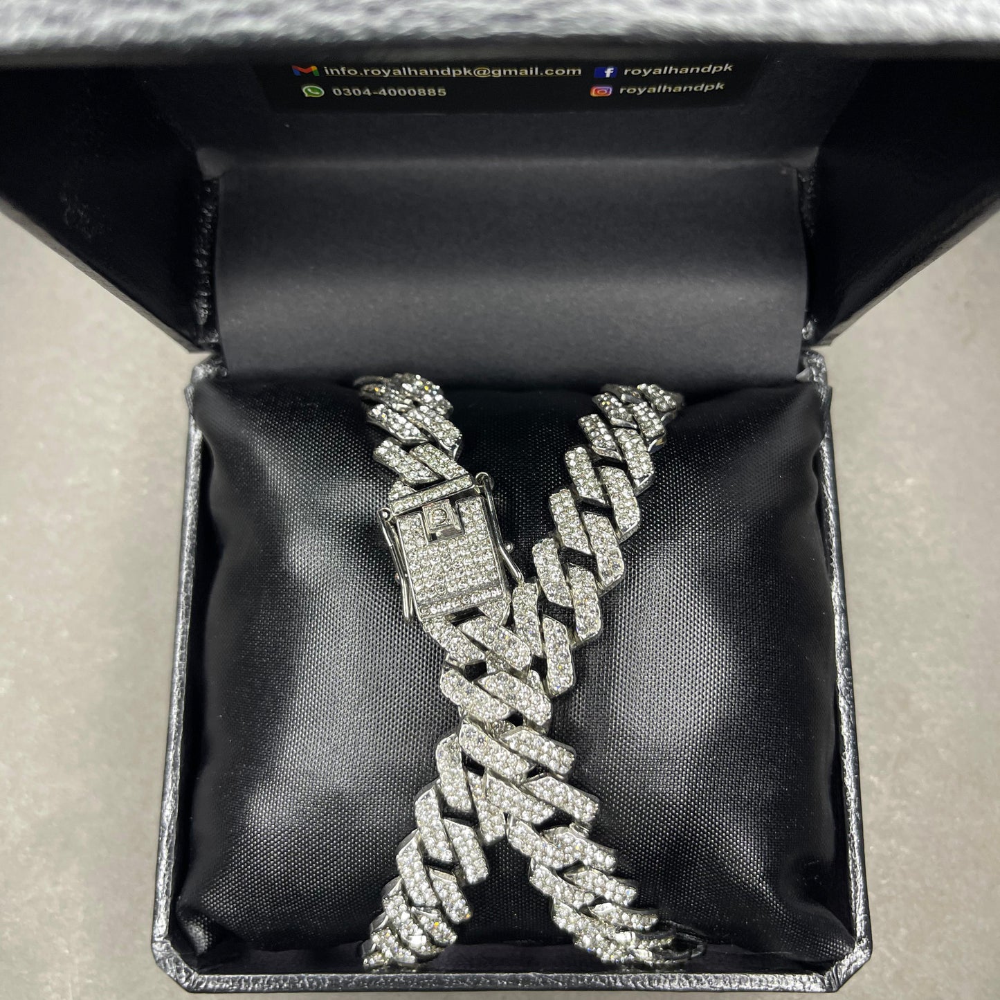 13mm Silver Iced Out Miami Cuban Neck Chain