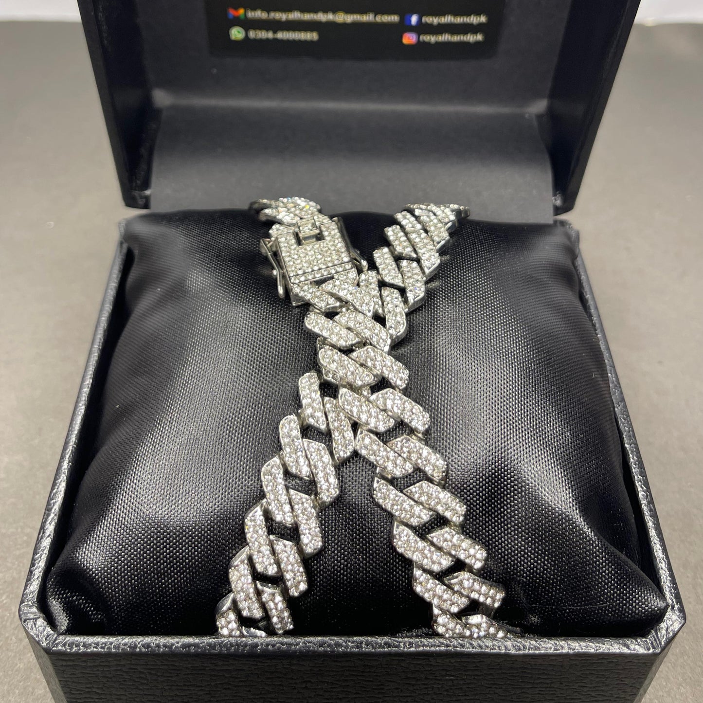 13mm Silver Iced Out Miami Cuban Neck Chain