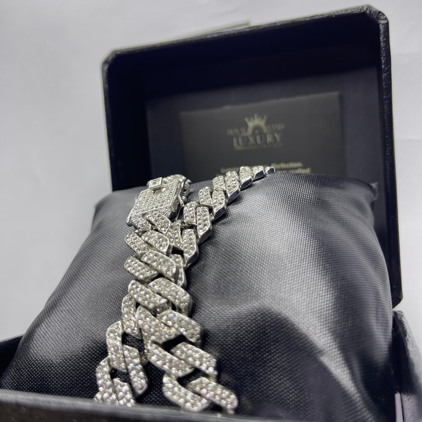 13mm Silver Iced Out Miami Cuban Neck Chain