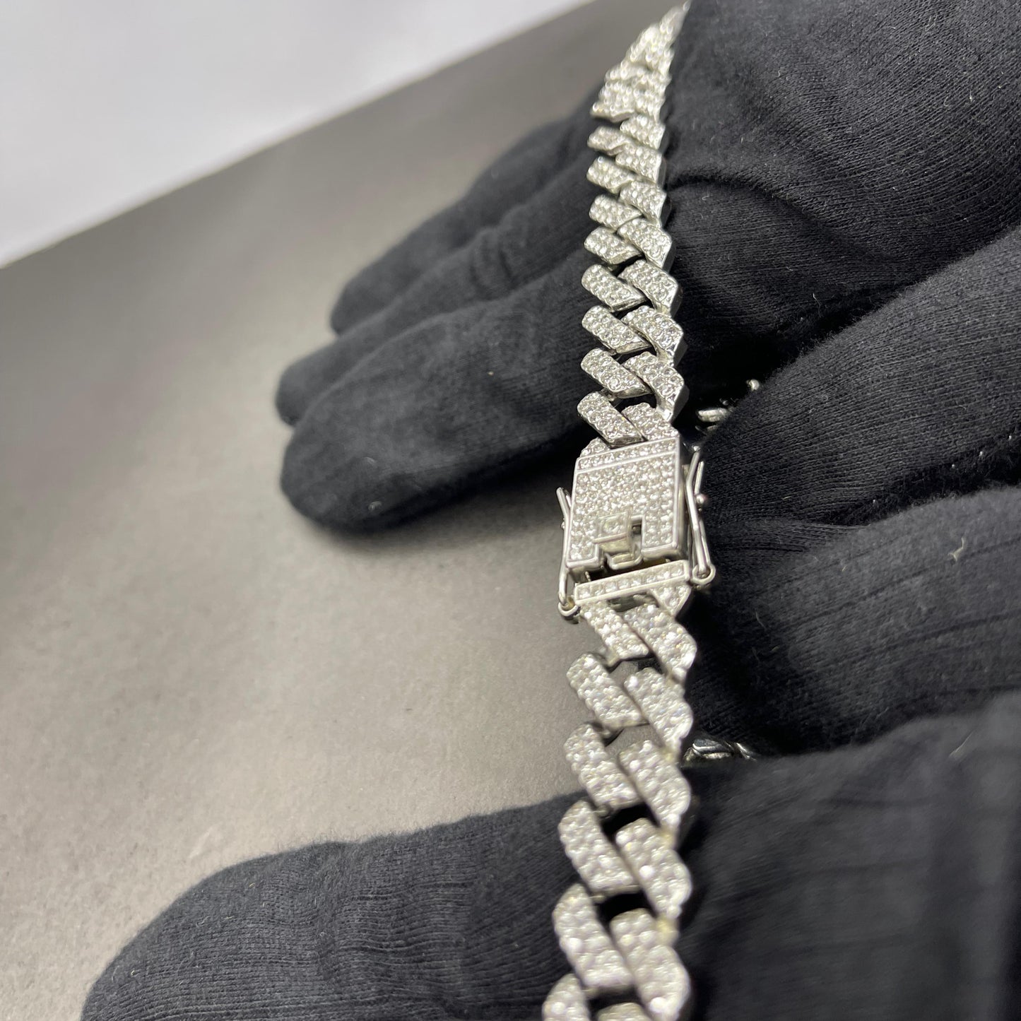 13mm Silver Iced Out Miami Cuban Neck Chain