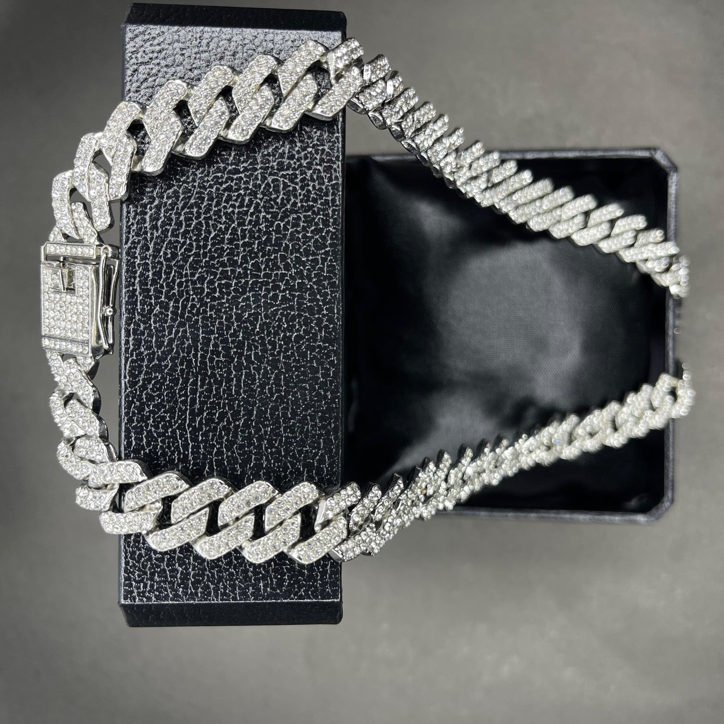 13mm Silver Iced Out Miami Cuban Neck Chain